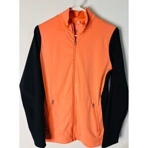 Nike Golf Tour Performance Full-Zip Jacket Large Orange Black Polyester/Spandex